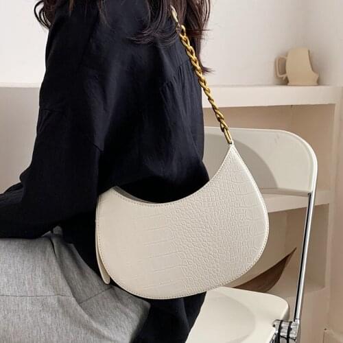 Crocodile Pattern Small PU Leather Crossbody Shoulder Bag for Women 2021 Trendy Luxury Travel Branded Handbags and Purses