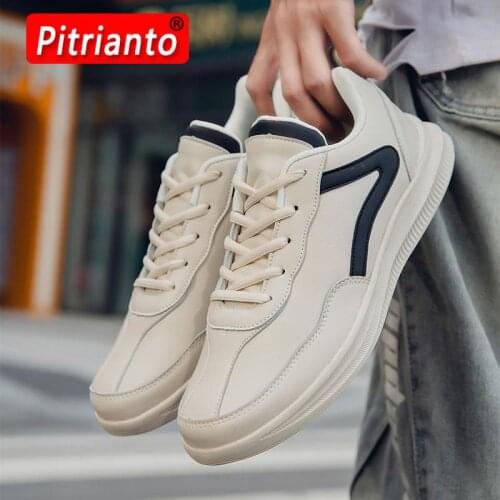 Leather Men Shoes Sneakers Trend Casual Shoe Breathable Leisure Male Sneakers Non-Slip Footwear Men Vulcanized Shoes Big Size 48