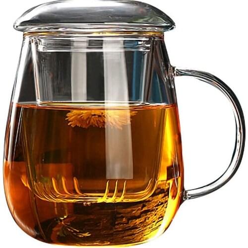 AT69 -Tea Mug with Lid Filter,Coffee Cups Tea Set Mugs Beer Drink Office Mug Transparent Drinkware Glass Cup Chinese Style