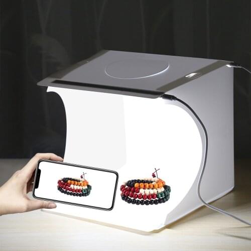 Lamp Cube 2 Led Light Highlight Portable Studio Set Small Photography Props Equipment Ring Selfie Round Photo Portable Lighting