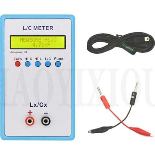 LC-200A Digital LCD Capacitance inductance meter LC Meter 1pF-100mF 1uH-100H Capacitance Meter with Patch test clip