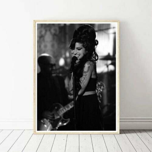 MT181 Amy Winehouse Music Black White Star Singer Canvas Wall Art Picture Painting Poster Prints Modern Home Decor