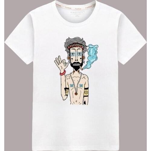 100% Cotton Breathable Men T Shirt Smoker Printed Funny T Shirts Casual O Neck Short Sleeve T-Shirt Men Summer Men Clothes 2019
