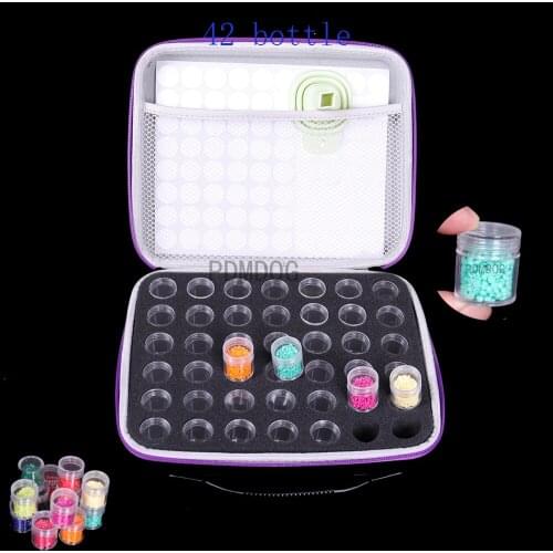 42 Bottles Diamond Painting Cross Stitch Accessories Tool Box Container Diamond Storage Full Square 5D Embroidery Mosaic