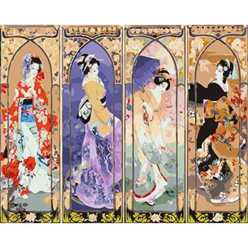 PAINTBOY Beauty Lady Framed Pictures DIY Painting By Numbers Acrylic Painting On Canvas Wall Art For Living Room Home Decor