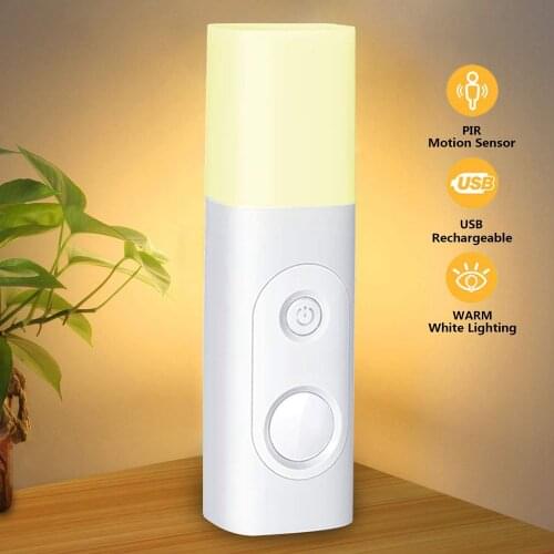 Motion Sensor 9LED Night Light For Children Baby Kids Bedroom Bedside Lamp 3 Modes USB Rechargeable Portable Table Night Light