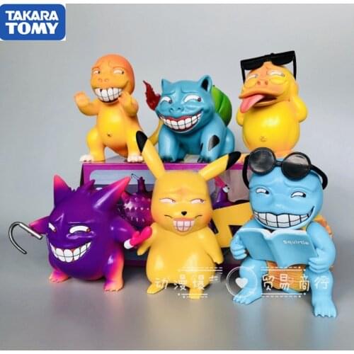 Pokemon Pikachu New Row of stations ornaments Capsule Collection Dolls Action Toy Figures Model Toys for Children