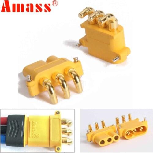 10 x Amass MR30PW Connector Plug With Sheath Female & Male for RC Lipo Battery RC Multicopter Airplane (5 Pair )