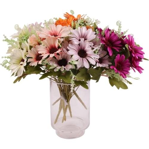 9 big head multicolor rose vase home decoration accessories fake daisy plastic DIY flower Christmas wedding decoration fake flow