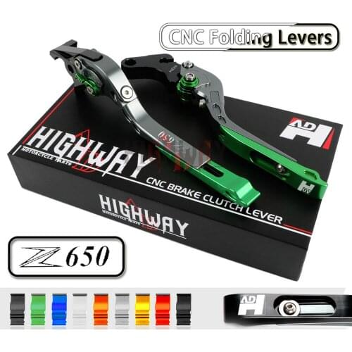 CNC Aluminum Brake Handle Bar Lever Extendable Folding Adjustable Brake Clutch Levers For KAWASAKI Z650 Z 650 2017 17