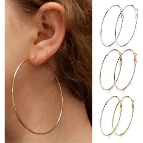 2021 New Trend Large Circle Color Hoop Earrings Gold for Women Round Earrings Hoops Ear Rings Party Club Gift for Girls