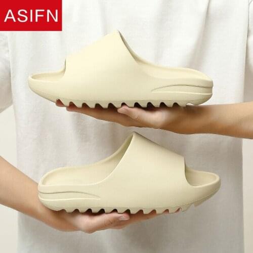 ASIFN Men Women Summer Beach Platform Slippers Fashion Outdoor Indoor EVA Slides Soft Thick Serrated Sole Anti-slip Ladies Shoes