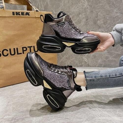 High heels platform platform polyurethane sports shoes womens shoes running shoes casual sports shoes X694