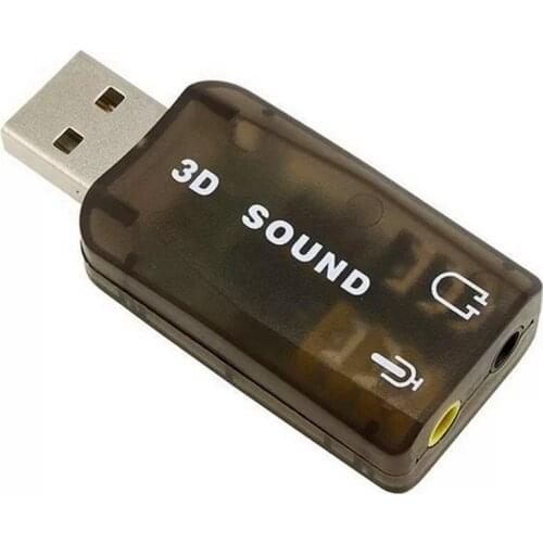 External USB Sound Card Adapter Audio 5.1 Virtual 3D USB To 3.5mm Microphone Speaker Headphone Interface for Laptop PC Computer