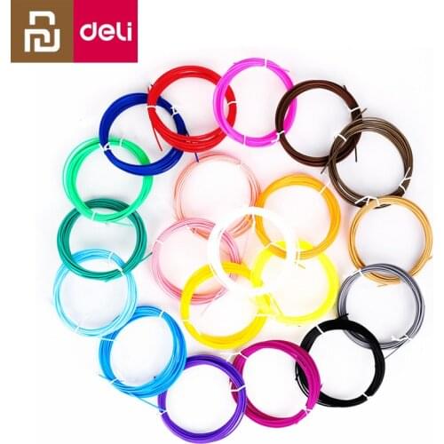 Youpin Deli Dedicated 3D Pen Filament PCL 1.75mm*5m 3D Pen Printing Filament Printing Thread 3D Pen Special Consumables