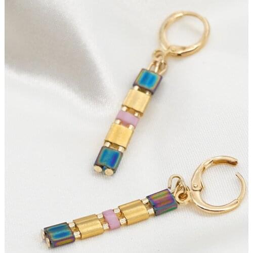 Go2Boho Dangle Earring For Women Jewelry Aesthetic Miyuki Tila Earrings Glass Beads Long Drop Earings Summer Beach 2021 Fashion