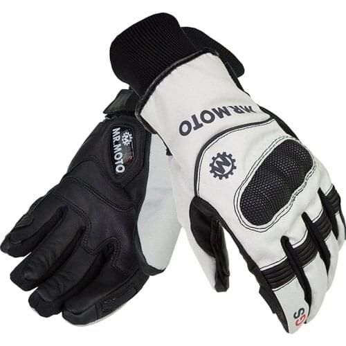 Winter Double waterproof Motorcycle Gloves Thermal Long-staple cotton Lined Finger Wiper Design Wear-resistant Gloves Eldiveni