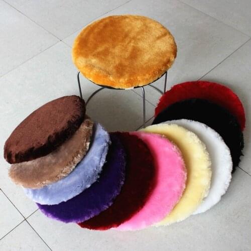 Winter Chair Seat Cushion Round Shaped Wool-like Fabric PP Cotton Filling Hip Cushion Christmas Gift for Girlfriend Wife