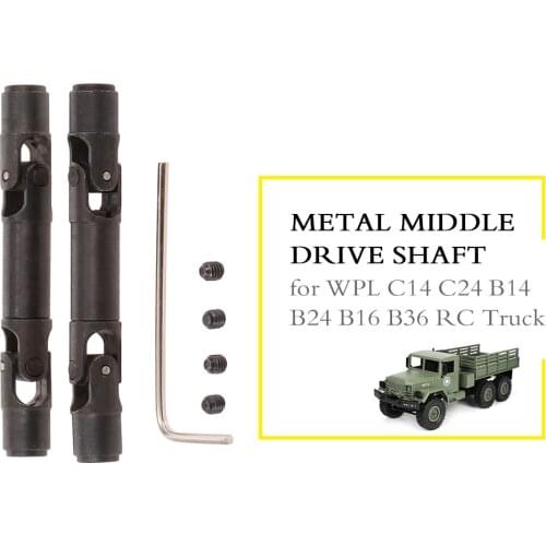 2PCS 57mm Universal Middle Drive Shaft Metal for WPL C14 C24 B14 B24 B16 B36 RC Crawler Off-road Semi-truck RC Cars Part