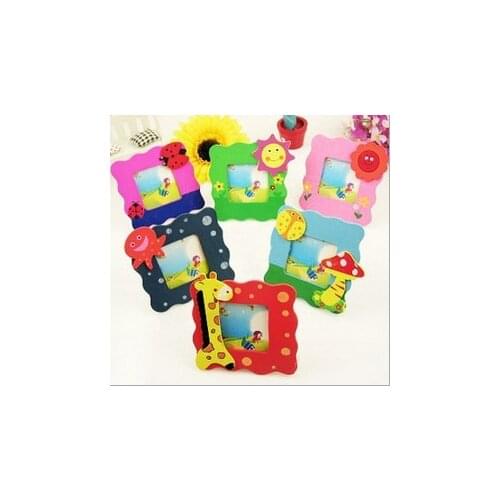 2 Pieces Cute Korean Creative Home Decoration DIY Wood Hanging Picture Photo Frame Children Kids Gift Cartoon Animal