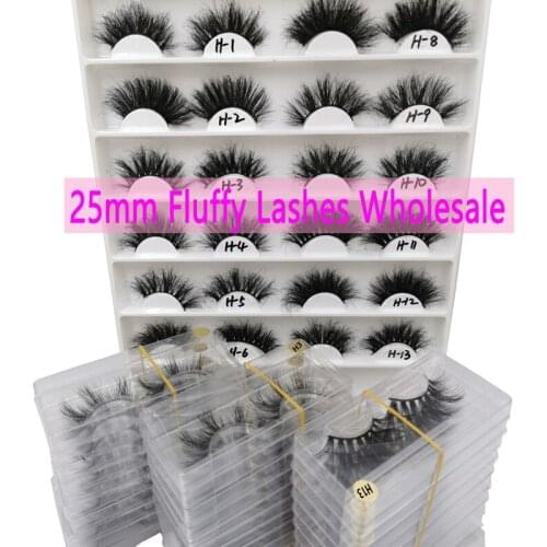 30/50/100/200Pairs Fluffy Lashes 25mm 3d Mink Lashes Wholesale In Bulk Dramatic Long Natural Eyelashes Makeup Mink Eyelashes