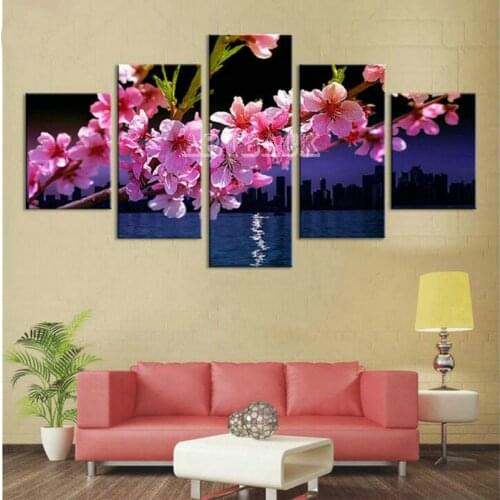 5 spell combination diy diamond painting pink peach full square / round drill flower 3D diamond embroidery rhinestone mosaic