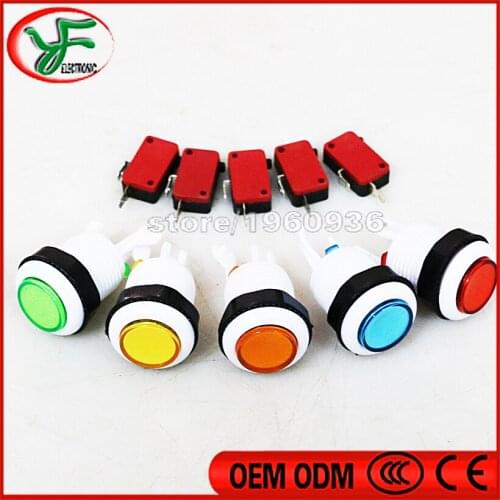 Free shipping arcade push button american style push button with 2 terminals microswitch for Jamma arcade game parts