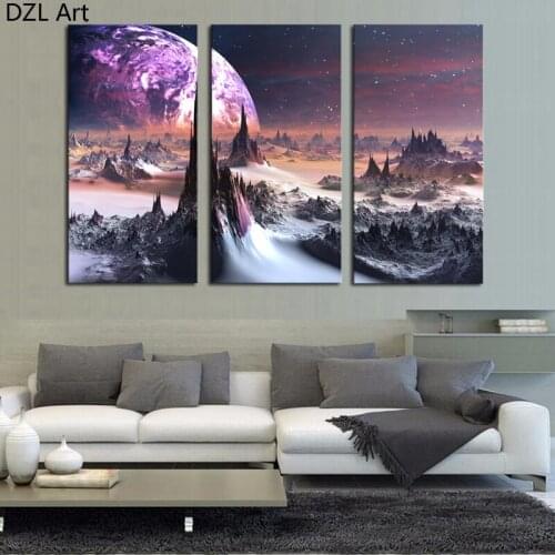 Unframed 3 Panels mountain peak HD Canvas Print Painting On Canvas Prints Artwork Home Wall Decor Painting Canvas Picture