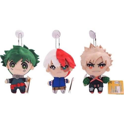 My Hero Academia Plush 6'' Todoroki Shoto Midoriya Izuku Bakugou Katsuki Keychain Toy Soft Stuffed dolls Keychain Gift