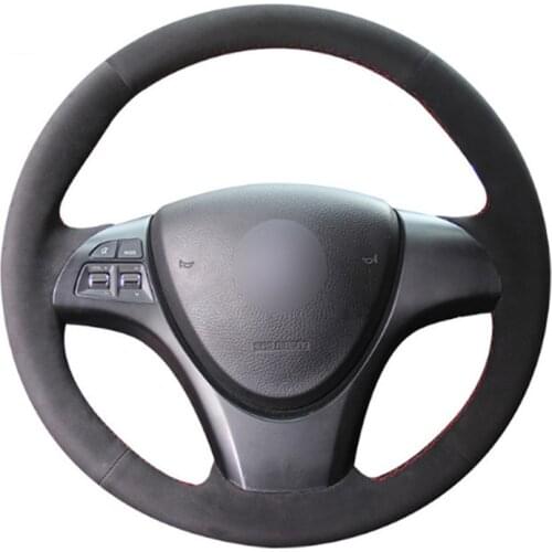 DIY Sewing-on PU Leather Black Suede Steering Wheel Cover Exact Fit For Suzuki kizashi 2010