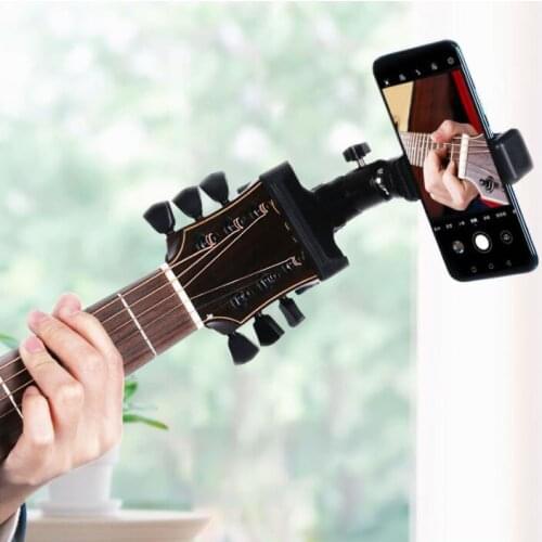 Guitar Head Clip Mobile Phone Holder Live Broadcast Bracket Stand Tripod Clip Head For iPhone 11 X Support Desktop Music Holder