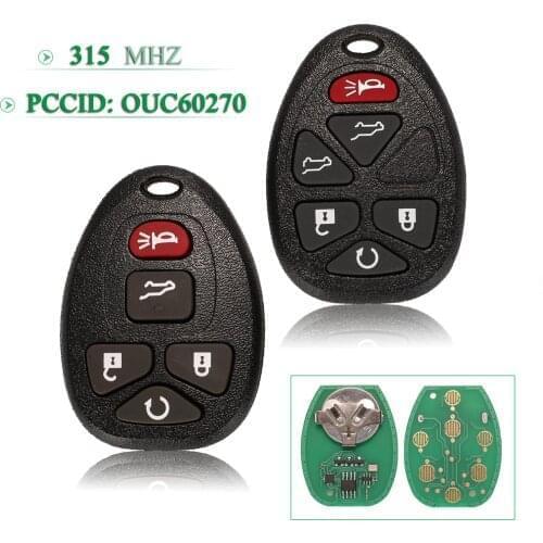 Bilchave 5/6 Buttons 315Mhz OUC60270 Remote Smart Control Car Key Fob For GMC Acadia Savana Sierra Yukon XL1500 2007 - 2014