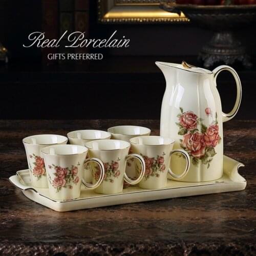 European-style ceramic cold kettle suit creative home living room cool water kettle gift box