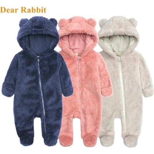 New born Baby onesie Winter Costume Boys newborn Clothes Coral Fleece Warm Girls Clothing Animal Overall Baby Romper Jumpsuit