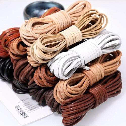 Leather Cords Accessories for DIY Bracelets Decoration, Genuine Cowhide String, Making Necklace Top Layer Leather Rope 4MM