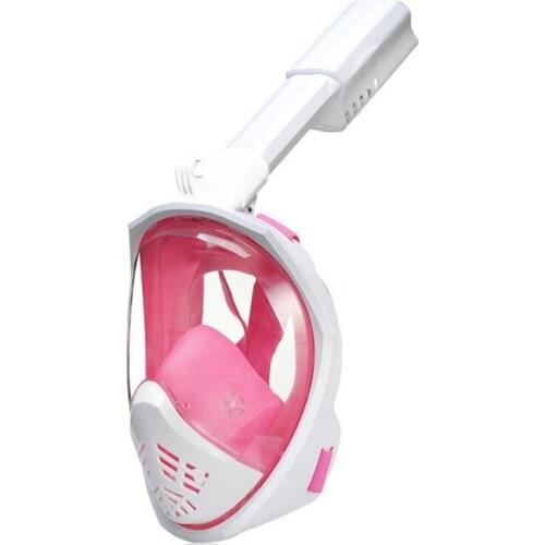 Full Face Snorkel Mask Adult Snorkeling Mask 180° Panoramic with Detachable Camera Mount Swimming Training Diving