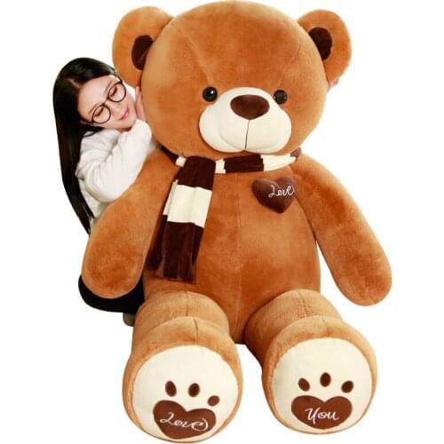 High Quality 80/100CM 3 Colors Teddy Bear With Scarf Stuffed Animals Bear Plush Toys Teddy Bear Doll Lovers Birthday Baby Gift