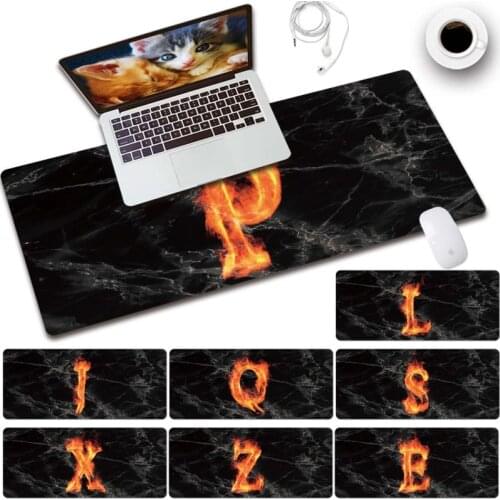Mouse Pad Gaming Gamer Mouse Pad Initial Name Pu Leather Washable Large Keyboard Mat Gaming Accessories