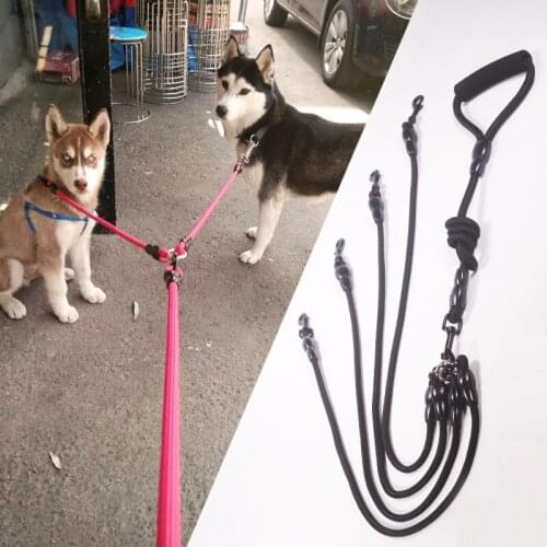 Nylon Dog Leash For 2/3/4 Dogs Padded Handle Pet Dog Leash Rope Walking Running Puppy Leash Coupler For Small Medium Large Dogs