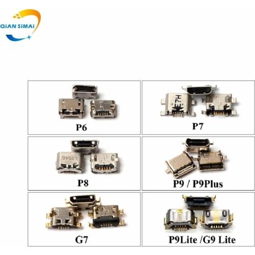 QiAN SiMAi 2PCS/Lot New USB Charge Charging Port for Huawei P6 P7 P8 P9 P9Plus G7 P9Lite G9Lite Phone