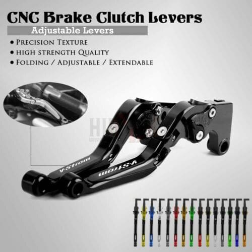 CNC Brake Handle Bar Lever Extendable Folding Adjustable Brake Clutch Levers For Suzuki DL1000 DL 1000 / V-STROM 2002-2017