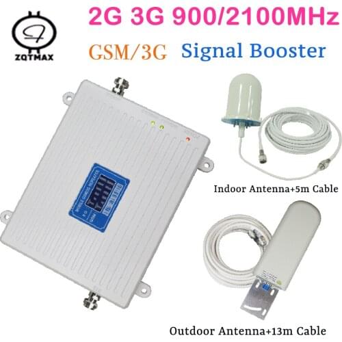 ZQTMAX 2g 3g signal booster mobile signal amplifier gsm cell phone repeater with indoor outdoor antenna accessories