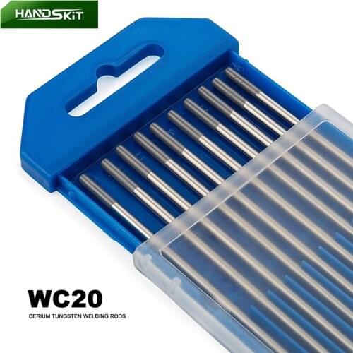 WC20 Tungsten Electrodes Professional TIG Welding Rods Lenght 150mm Diameter 1.0mm 1.6mm 2.0mm 2.4mm 3.0mm 3.2mm