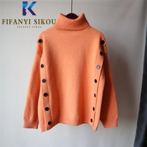Knitted Sweater Women Autumn Winter Thick Warm Turtleneck Long Sleeve Fashion Pullover Female Loose Tops Casual Sweaters Jumpers
