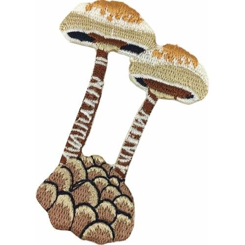 10pc 7x5cm Mushroom Embroidery Patch Iron On Fungus Applique Patches For Clothing Embroidered Appliques Parches Parche AC1114C