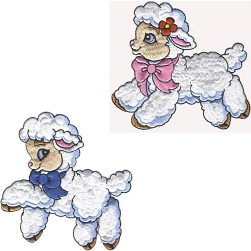 10 PCS Cartoon Animal lamb Iron On Patches Sewing Applique For Clothing Fabric Badge Accessories