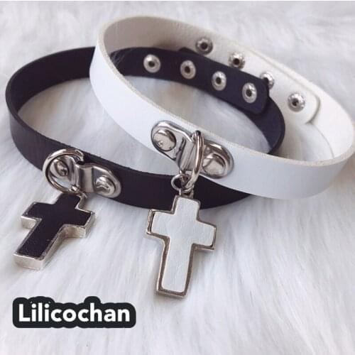 100%Handmade Sexy Rivet Alternative metal PU Leather Collar Cross Choker slave costume ,BDSM Bondage Necklace Neckband Sex Toys