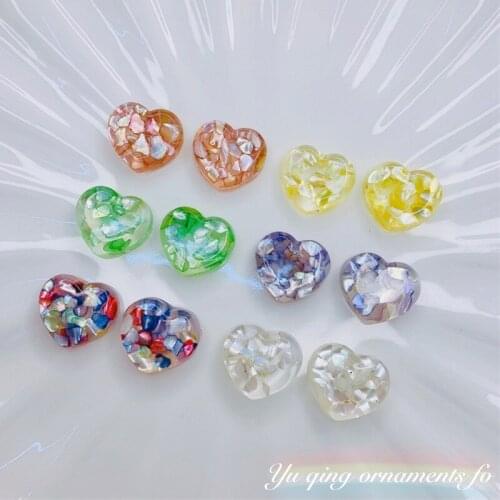18MM Colorful Shell Lovely Peach Heart Love Resin Patch For DIY Jewelry Handmade Earrings Hairpin Headwear Accessories Materials