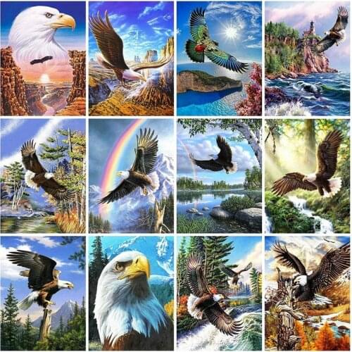 5D DIY Diamond Painting Kits Animal Eagle Picture Of Rhinestones Full Round With AB Drill Home Decor Diamond Art Gift