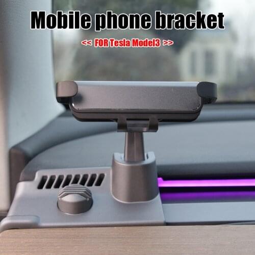 Smartphone Car Phone Holder Wireless Charger Clamping Car For Tesla Model 3 Interior Accessories with USB Cables Phone Holder
